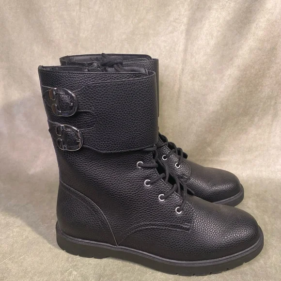 AEROSOLES Black Combat & Moto Boots - Picture 2 of 9